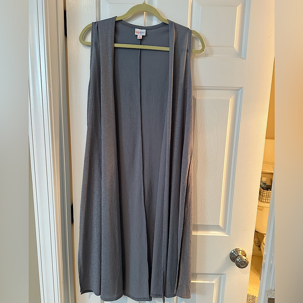 LuLaRoe midsize, grayish blue vest